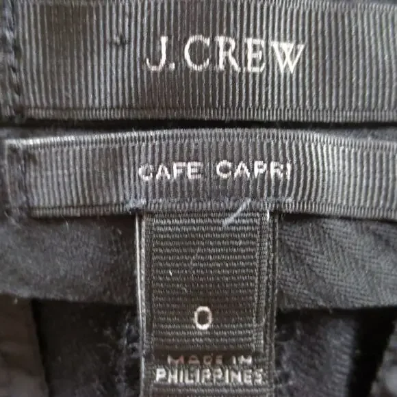 J. Crew Womens Cafe Capri Pants Black Size 0 - Picture 5 of 5